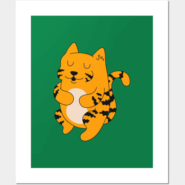 Happy Tiger Wall Art by MonsterAce